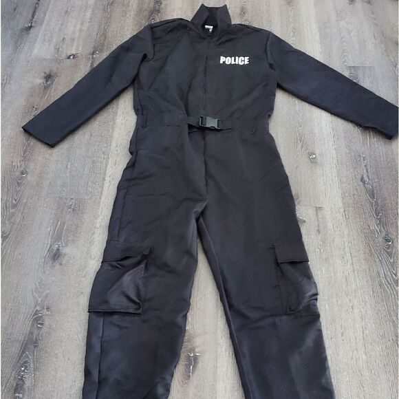 Police Officer Jumpsuit Costume in Black - Picture 3 of 6